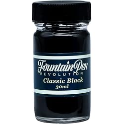 FPR Classic Black Fountain Pen Refill Ink, 30 ml for Writers, Professionals | Highly Saturated Formula, Smooth Ink Flow, Elegant Glass Bottle with Tight Sealing Screw Lid, Tight-Sealing Screw Lid