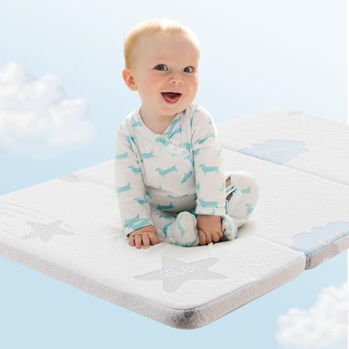 Image of Ganondorf 38 inchX26 inchX1.5 inch Trifold Pack and Play Mattress Pack N Play Mattress Dual-Sided Memory Foam Baby Mattress Pad
