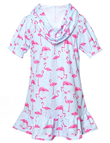 Image of CHILDRENSTAR Girls Swim Coverups Terry Swimsuit Cover-Up Hooded Zip-Up Beach Robe