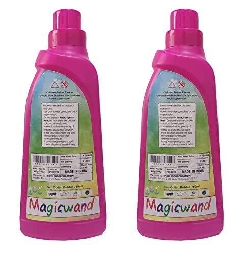 Image of MagicwandPlastic Bubble Gun Plastic Refill Liquid【Made in India】【Please Do Not Add Water,Use As Delivered】【3 Yrs & Up】【1.5 Litre Containers】【Multi-Colored】