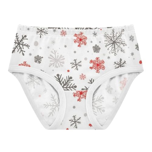 Girls' Cotton Briefs Organic Cotton Toddler Underwear for Kids Christmas Snowflake
