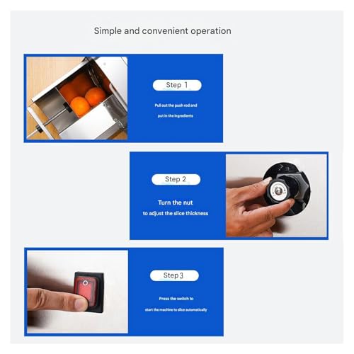 Cortadora eléctrica de alimentos acero inoxidable ajustable miniatura 5