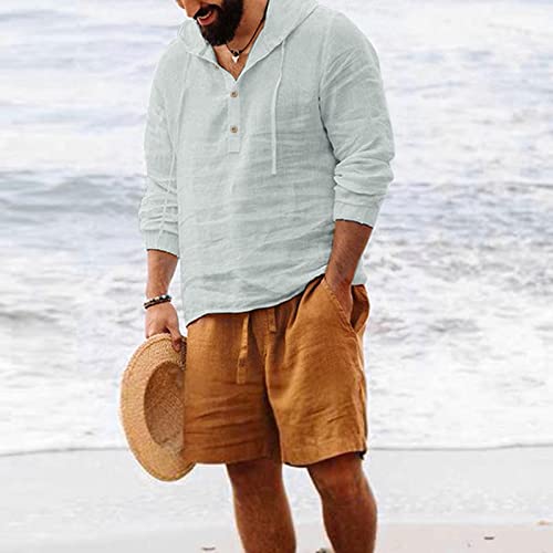 Camisas de golfe masculinas para outono tops casuais com capuz camisa sólida manga longa camisa de a