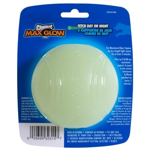 Image of Chuckit! Max Glow Bouncy Ball, Glowin the Dark, XL 3.5in