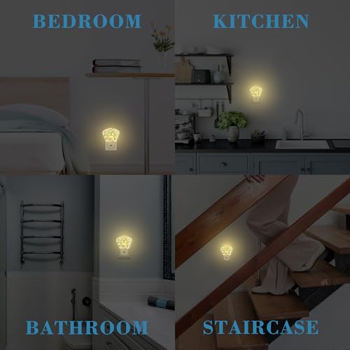 Image of Funny Cartoon Robot Night Light for Kids, Robot LED Night Light Plug into Wall with Dusk to Dawn Sensor for Girls Boys Women Men Bedroom, Hallway, Kitchen, Bathroom, Stairs Decor