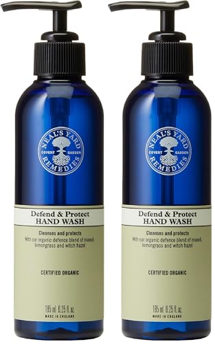Image of Neal's Yard Remedies | Defend And Protect Hand Wash | Vegan | Organic Defence Blend Protect Against Germs & Microbes | Certified Organic | 185ml (Pack of 2)
