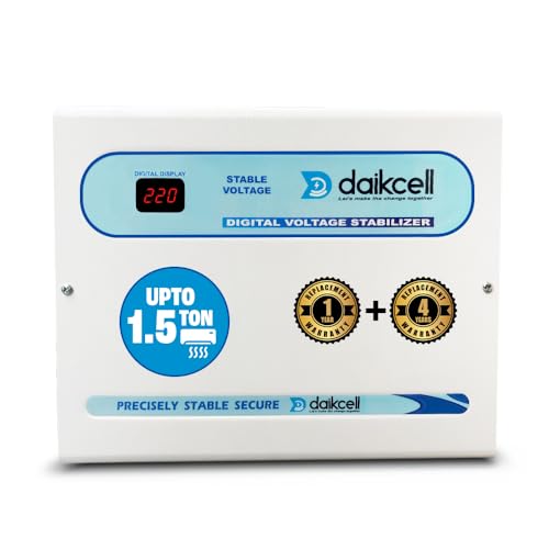 Image of 4KVA 90V-300V AC Stabilizer for 1.5 ton Inverter AC + Non-Inverter AC | Digital Display | Intelligent Time Delay System | 5 Year Warranty - DSR028