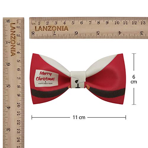 Lanzonia Men's Christmas Bowtie Santa Claus Print Bow Tie For Wedding Party Holiday Graduations Ball #TOP4