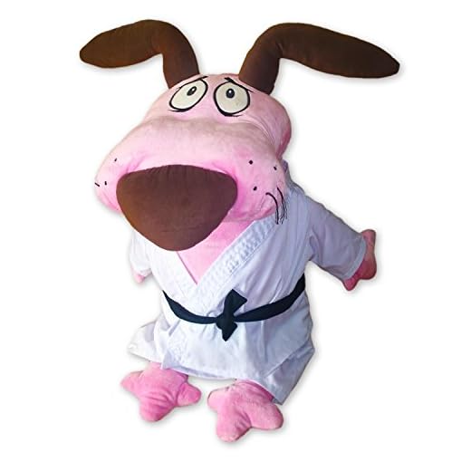 Peluche Felpa GIGANTE Coraje el Perro Cobarde vestido KARATEKA 75cm Cartoon Network