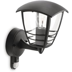 Sensores Volumetricos Para Exterior Philips myGarden Creek - Aplique de pared con sensor de movimiento, iluminación exterior, 60 W, 220 V, casquillo E27, color negro