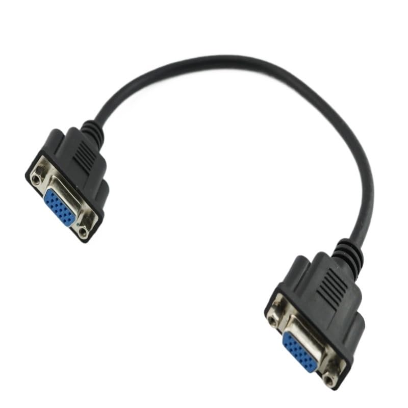 1 câble VGA 15 broches femelle vers femelle pour écran d'ordinateur Noir 30 cm