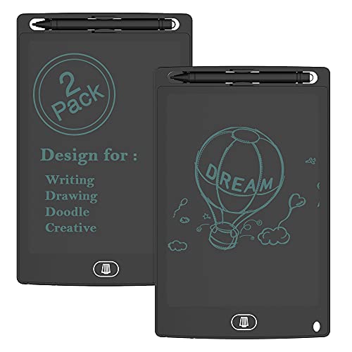 TIQUS - [2 Pack ] LCD Writing Tablet, TIQUS 8.5 Inch Digital Electronic Graphics Tablet Ewriter with Anti Screen Lock Mini Board Handwriting Pad Suitable for Adults Middle Stylus (Black)
