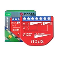 NOUS ZigBee Smart Switch Module mit Leistungsmessung, 1 Kanal, AC 16A/DC 10A, ZigBee 3.0 Hub erforderlich, Kompatibel mit Alexa, Google Assistant, Home Assistant, Tuya Smart Life App