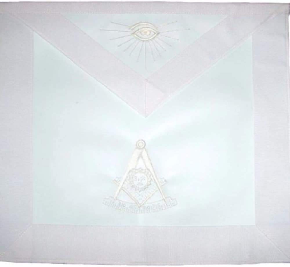 Tablier maçonnique Past Master agneau blanc pour cérémonie d'installation