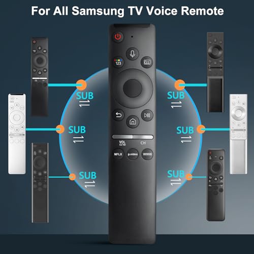 Image of EWO'S Voice Remote Compatible for Samsung Smart TV QLED UHD Frame Curved Solar 4K 8K Q60 Q70 Q80 Q90 8 Series 9 Series TU8000 AU8000 Voice Remote Control Replacement, Black