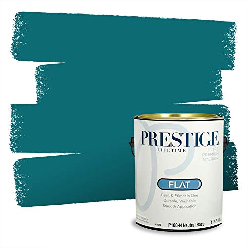 Prestige Paints Interior Paint and Primer In One, 1-Gallon, Flat, Comparable Match of Valspar* Vintage Teal*
