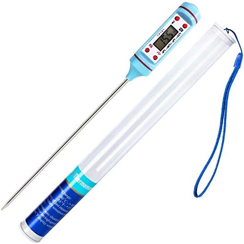 LEFJUBAW Digital Cooking Meat Thermometer, Multi Functional Thermometer with Instant Read, Food Probe Kitchen Cooking, Best for Food, Meat, Grill, BBQ, Milk, and Water (Battery Included), 5.9 inches