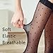 woosnscly Womens Lace Knee High Socks Cute Grey Sheer Nylon Knee High Stockings Lolita Mesh Silk Lace Socks Fishnet Stockings Polka Dot Long Tube Calf Mesh Trouser Sock, Grey Polka Dots