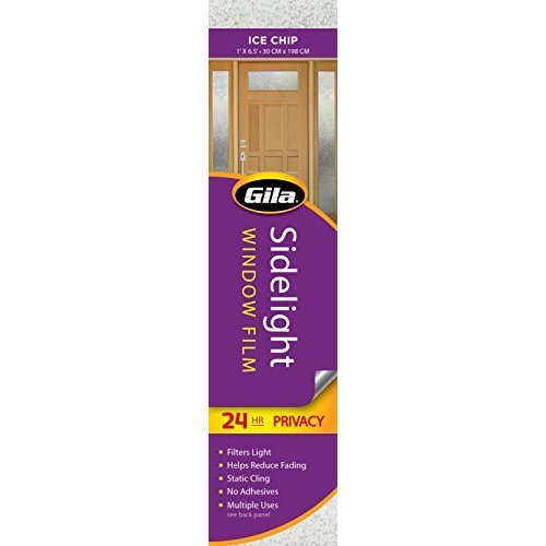 Gila Privacy Décor Ice Chips Sidelights Entryway Residential Window Film DIY Static Cling No Glue No Adhesive 1ft x 6.5ft (12in x 78in) (6.5 sq ft)
