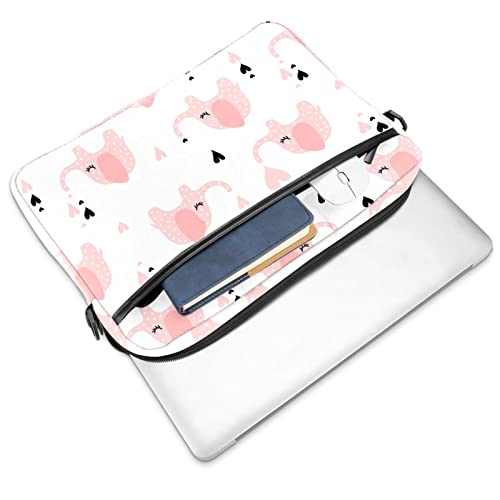 Sac à bandoulière pour ordinateur portable 14 pouces sacoche à motif oiseau bleu et éléphant - 2