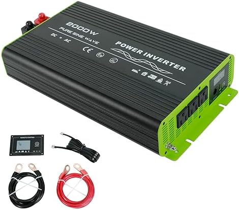 Confote 2000W Pure Sine Wave Inverter 12V DC to 120V AC Power Inverter for Vehicles,Home,Solar Inverter 12v to 110v with Digital Display,Remote Controller,Hardwire Port,5V 2.1A USB Port