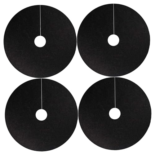 Rubber Tree Ring, 4Pcs Tree Rings Landscaping, 28.3 Inch Non-Woven Fabric Ring Degradable Reusable Protector Mat for Plants Root Protection, Black