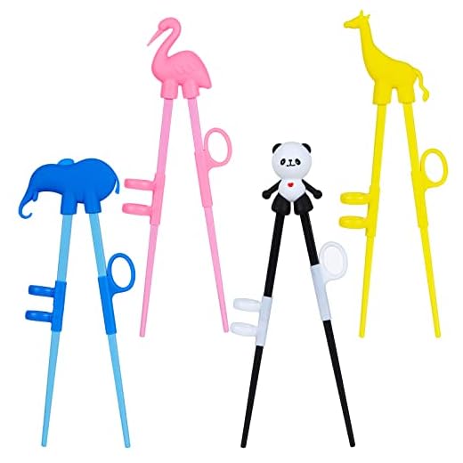 Plum Garden 4 pcs learning chopstick helper, Children's Training Chopsticks, Animals Chopsticks for childrens beginners