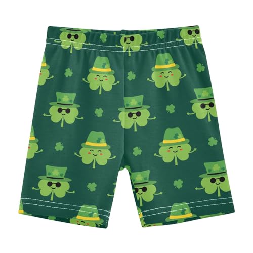JHKKU Girls St Patrick's Day Shamrock Shorts Cotton Cartwheel Bike Kids Biker Under Dress Dance Short Girl Clothes 8Y