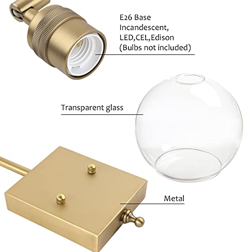 Pathson Globe Swing Arm Wall Sconce Lighting, Adjustable Industrial Bathroom Vanity Lighting, Vintage Style Wall Light Fixture For Living Room Bedroom Dining Room #TOP3