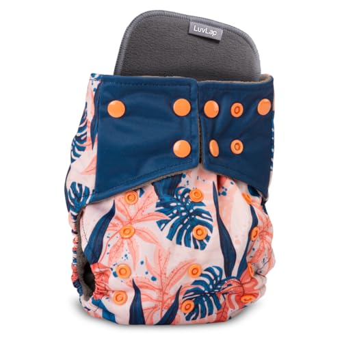 Image of LuvLap Reusable Baby Cloth Diaper, Double Leak Guard, High Absorption, Quick dry, Stain-Proof Comfort & Protection, 3m+, adjustable waist & height with snap buttons, Absorbent insert, Blue & pink