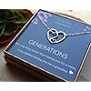 EFYTAL Mother's Day Gift for Grandma, Sterling Silver Triple Heart Necklace for Grandmother, Mom and Children