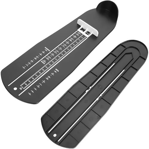 Ylapagne 1 PCS Foot Measuring Device, Portable Precision Shoe Size Chart Conversion Tool, ABS Plastic Clear Markings US Standard Shoe Size Chart, Standard Foot Measurement Device for All Sizes(Black)