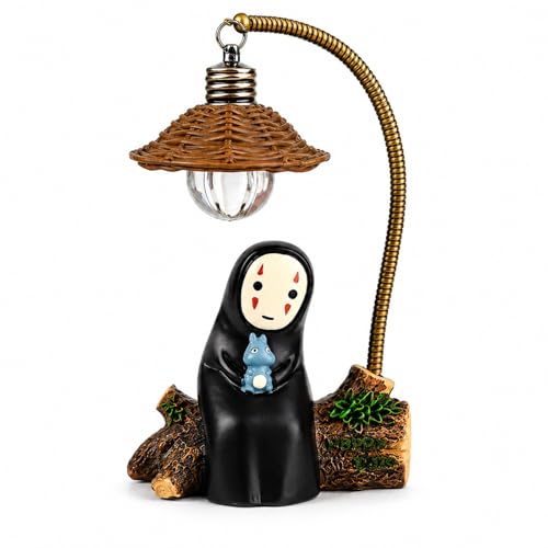 OVANUS No Face Lamp No Face Night Light Mini Resin Anime Desk Lamp Battery Operated Cute Room Decor Gift for Bedroom Shelf Office