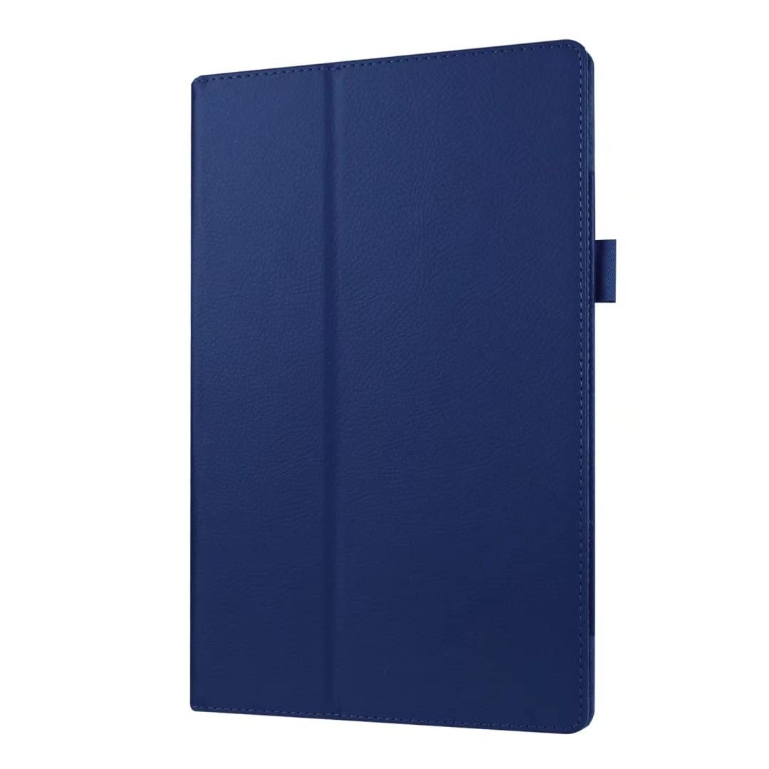 Pokrywa tabletu Tekstura skórzana futerał tabletki dla Kindle Fire HD8 (2015/2016/2017) Slim składany stojak Folio Protector Odpornaoprojowa pokrywa z uchwytem Strona główna tabletu(Dark blue)