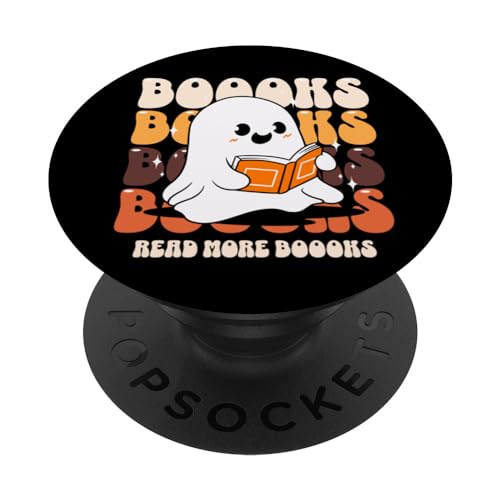 Leggi di più Libri Amante Carino Fantasma Lettura Insegnante Halloween PopSockets PopGrip Intercambiabile