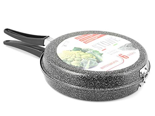 HOME Paletta per Omelette con rivestimento antiaderente, 26 cm Sartén Giratortillas, Pietra, Negro, 26 Centimeters cm