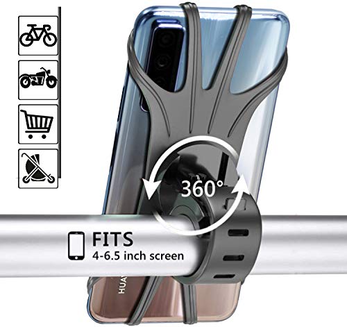 Soporte para teléfono de Bicicleta Zoeson para Soporte Universal para teléfono móvil de 4.0-6.0 Pulgadas Soporte para Clip de Manillar de Bicicleta Soporte de Montaje GPS (Negro-2)