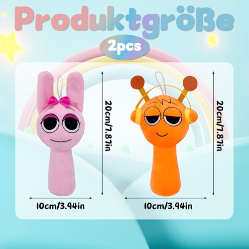 CJAPGJW Kuscheltier, 2 Stück Plüschen Spielzeug, Onetraum Kuscheltier Stofftiere Plüschspielzeug, Robust Plüschen Spielzeug, Geeignet Für Kinder und Spielefans (Pink, Orange)