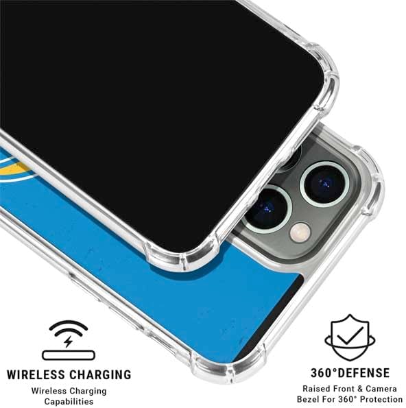Skinit Clear Phone Case Compatible with iPhone 16 Pro Max - Officially Licensed NFL Los Angeles Chargers - Alternate Distressed Design