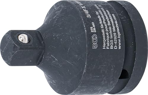 BGS 275 | Kraft-Steckschlüssel-Adapter | Innenvierkant 20 mm (3/4) - Außenvierkant 12 5 mm (1/2) | Reduzierstück Reduzierung | Schlagschrauber