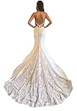 Spaghetti Strap Sequins Lace Satin Beach Mermaid Wedding Dresses for Bride Long Train Bridal Ball Gowns