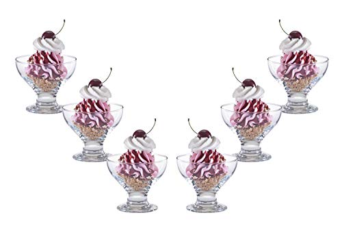 Charming Ice Cream Glass Bowl Dessert Dish or Cup 95 Oz Set of 6