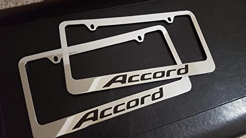 Honda Accord License Plate Frame With 2 Screw Caps(Metal) #TOP3