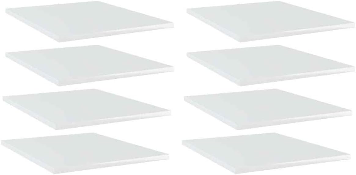 Bookshelf Boards 8pcs High Gloss White 15.7" X19.7" X0.6" Engineered Wood 805197