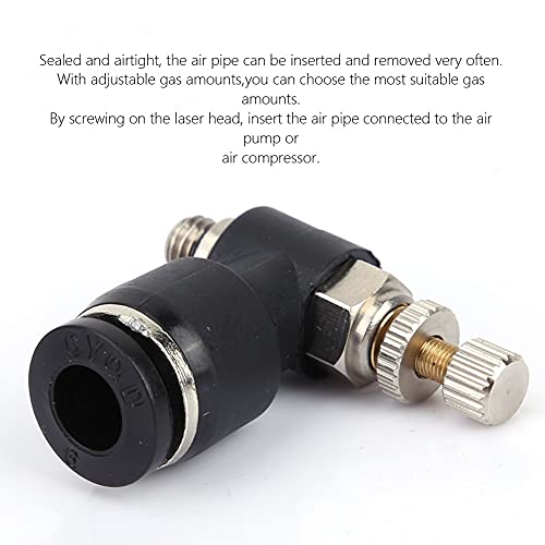 Image of Hilitand CO2 Air Adjuster, Air Pipe Adjustable Joint C02 Gas Nozzle Valve Engraving Machine Nozzle Air Valve (Trachea 6mm /Thread M5 /Adjustable)