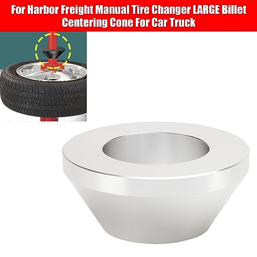 Image of Areyourshop For Harbor Freight Manual Tire Changer LARGE Billet Centering Cone For Car Truck Wheels (Fits Hub Openings Up to 2.9 inch), Aluminum, Silver
