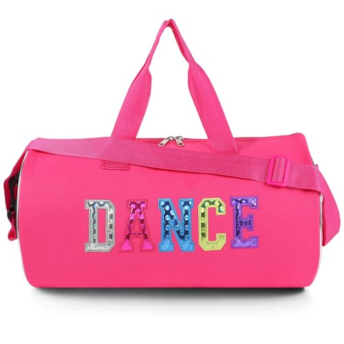 Dance Duffle Bag for Girls Sport Gym Bags Overnight Travel Bags Fun Dance Workout Duffel Bag with Adjustable Carry On and Handy Pouch for Dancers, Girls, Teens, Student Athletes (Style-2)