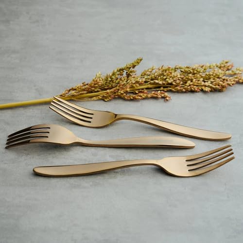 Image of BLACKCARROT Rose Gold Fork Set of 6 | 304 Stainless Steel Forks