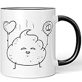 JUNIWORDS Tasse, Kackhaufen Liebe, Wähle Farbe, Schwarz