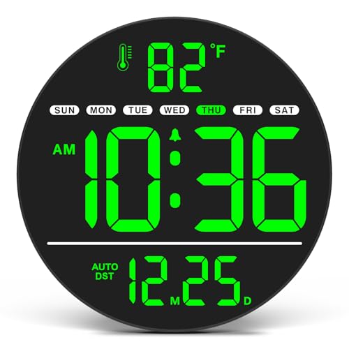 WallarGe Electric Large Digital Wall Clock with LED Display